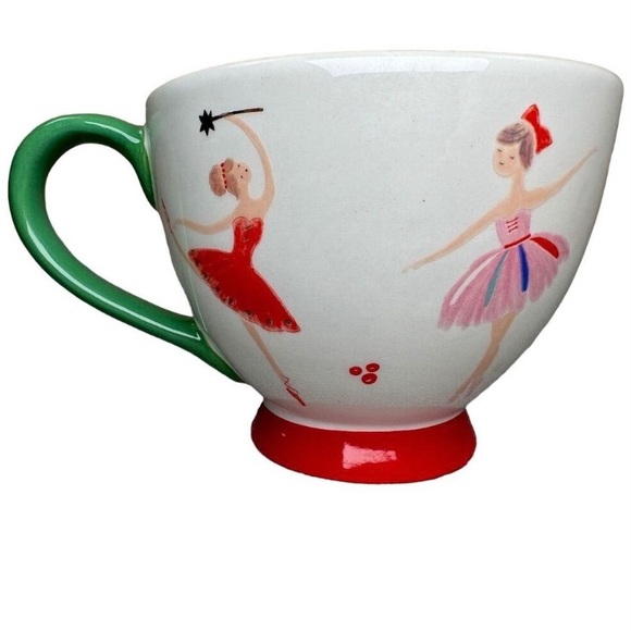 Robert Stanley Christmas ballet ballerina cup. Green or red handle. No flaws. - Picture 2 of 4